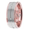 DW9AD205 Rose Gold Two Tone Diamond Wedding Band