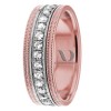 DW9AD214 Rose Gold Two Tone Diamond Wedding Band