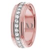 DW9AD217 Rose Gold Two Tone Diamond Wedding Band