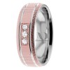 DW9AD219 Rose Gold Two Tone Diamond Wedding Band