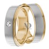 Two Tone Wedding Ring Set
