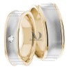 Two Tone Wedding Ring Set