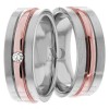 Multi Tone Wedding Band Set