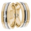 Two Tone Wedding Ring Set