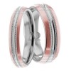 Multi Tone Wedding Band Set