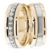 Two Tone Wedding Ring Set