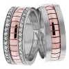 Multi Tone Wedding Band Set