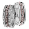 Multi Tone Wedding Band Set