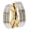 Two Tone Wedding Ring Set