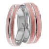 Multi Tone Wedding Band Set