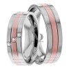 Multi Tone Wedding Band Set