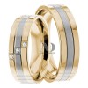 Two Tone Wedding Ring Set