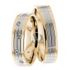 Two Tone Wedding Ring Set