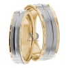 Two Tone Wedding Ring Set