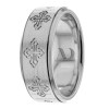 White Gold Religious Wedding Band