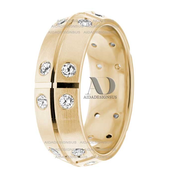 DW1AD475 Yellow Gold Diamond Wedding Bands