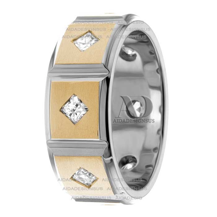 Multi Tone Diamond Wedding Ring