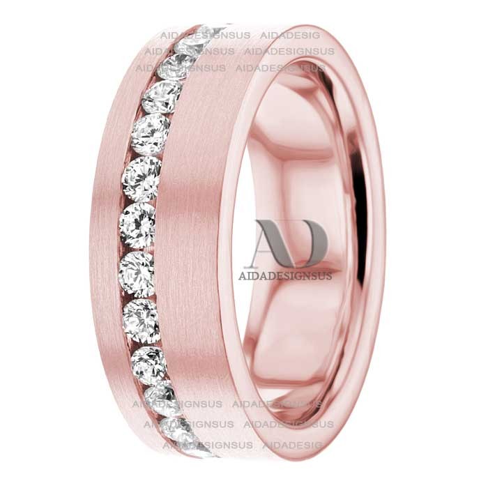 DW9AD001 Rose Gold Diamond Wedding Band