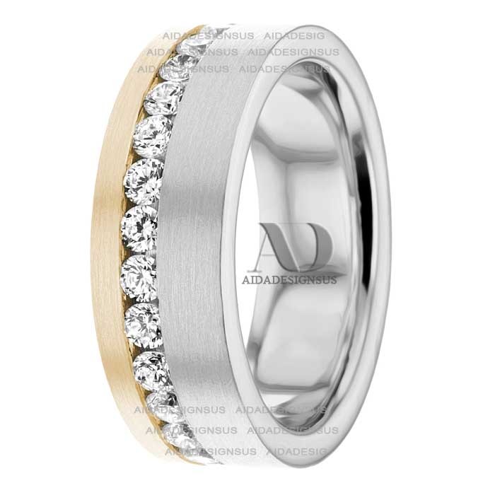 Two Tone Diamond Wedding Ring