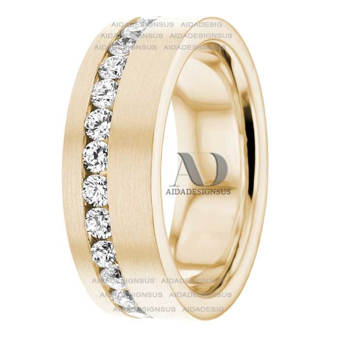 DW9AD001 Yellow Gold Diamond Wedding Bands