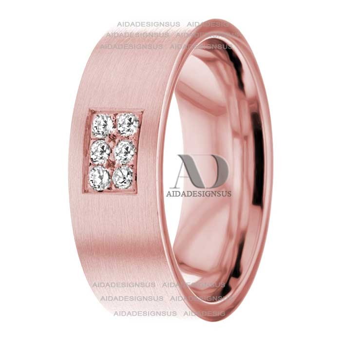DW9AD003 Rose Gold Diamond Wedding Band