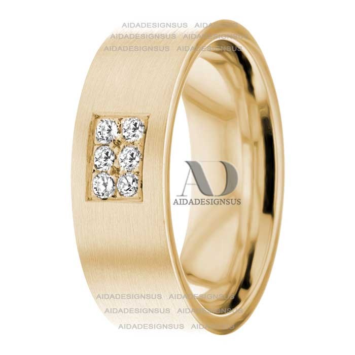 DW9AD003 Yellow Gold Diamond Wedding Bands