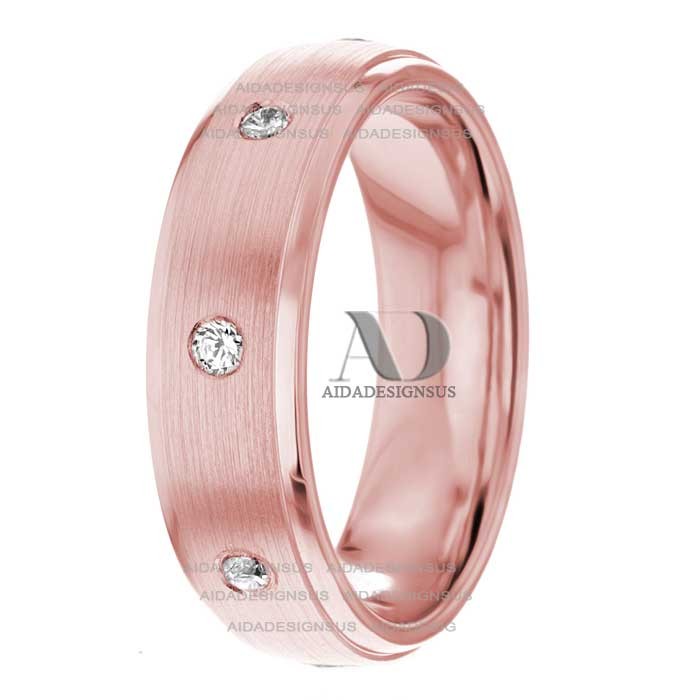 DW9AD006 Rose Gold Diamond Wedding Band