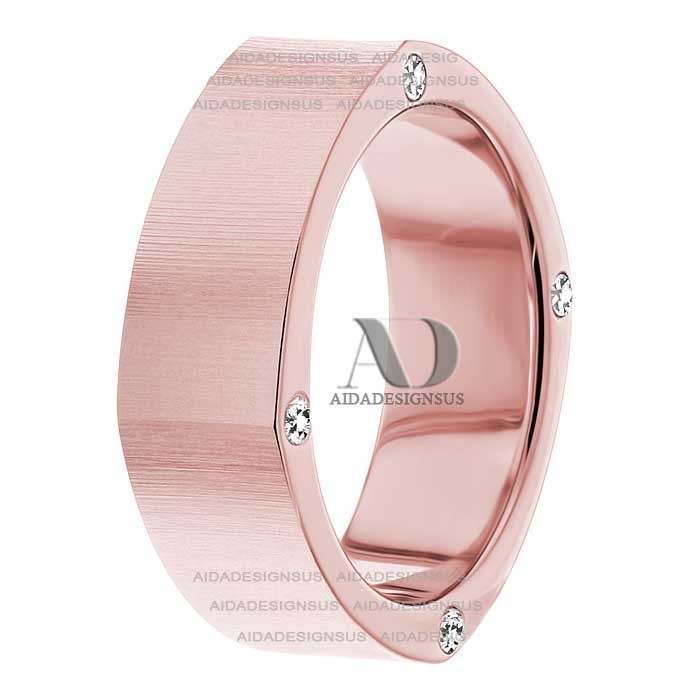 DW9AD011 Rose Gold Diamond Wedding Band