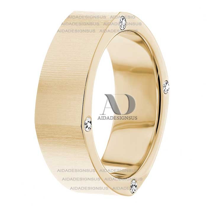 DW9AD011 Yellow Gold Diamond Wedding Bands