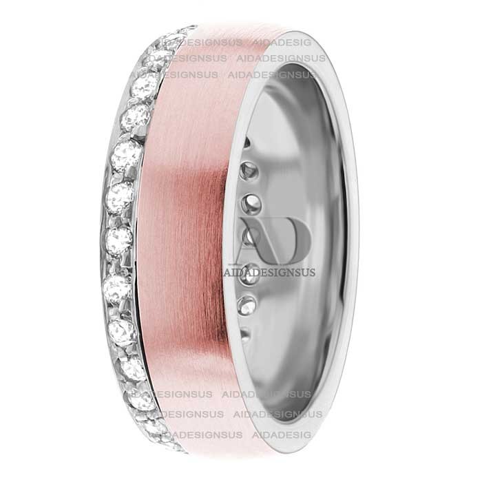 DW9AD017 Two Tone Diamond Ring