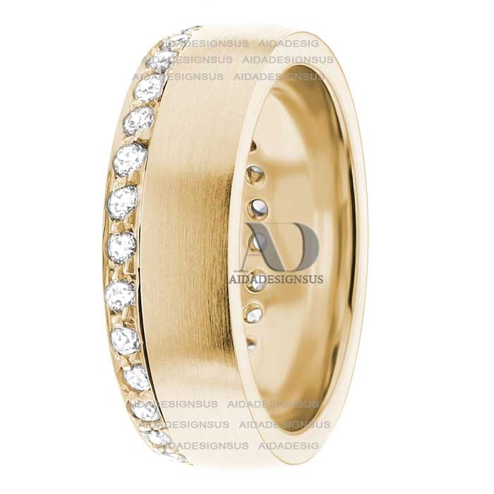 DW9AD017 Yellow Gold Diamond Wedding Bands