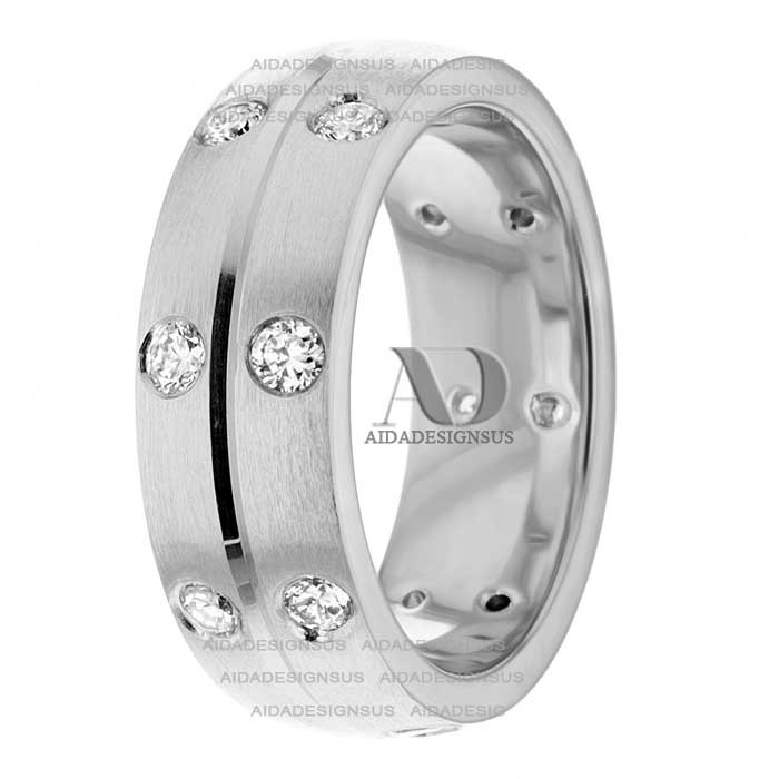 DW9AD024 White Gold Diamond Wedding Ring 