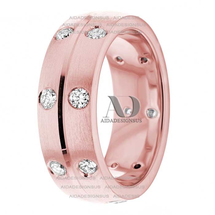 DW9AD024 Rose Gold Diamond Wedding Band
