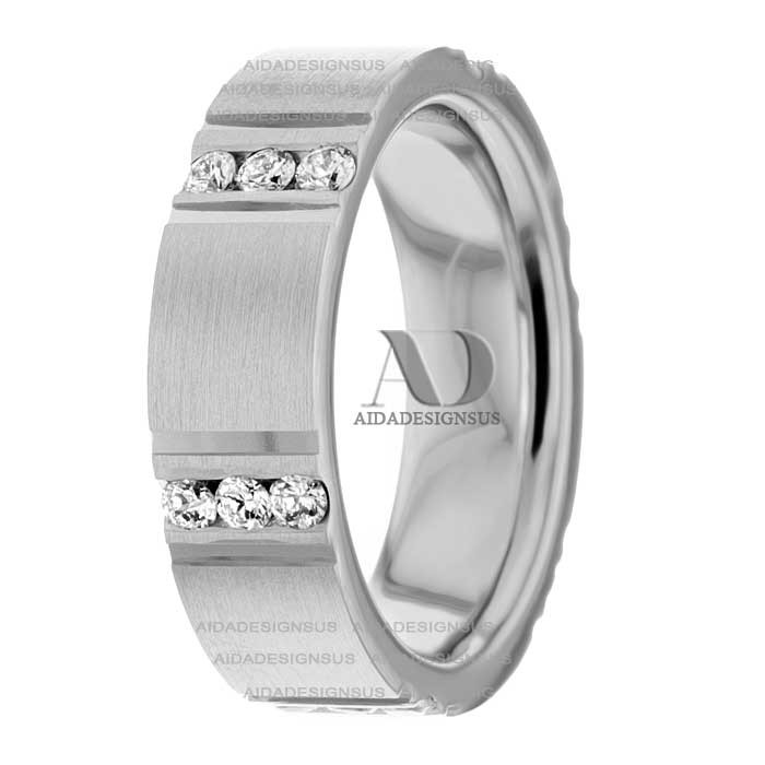 DW9AD025 White Gold Diamond Wedding Ring 