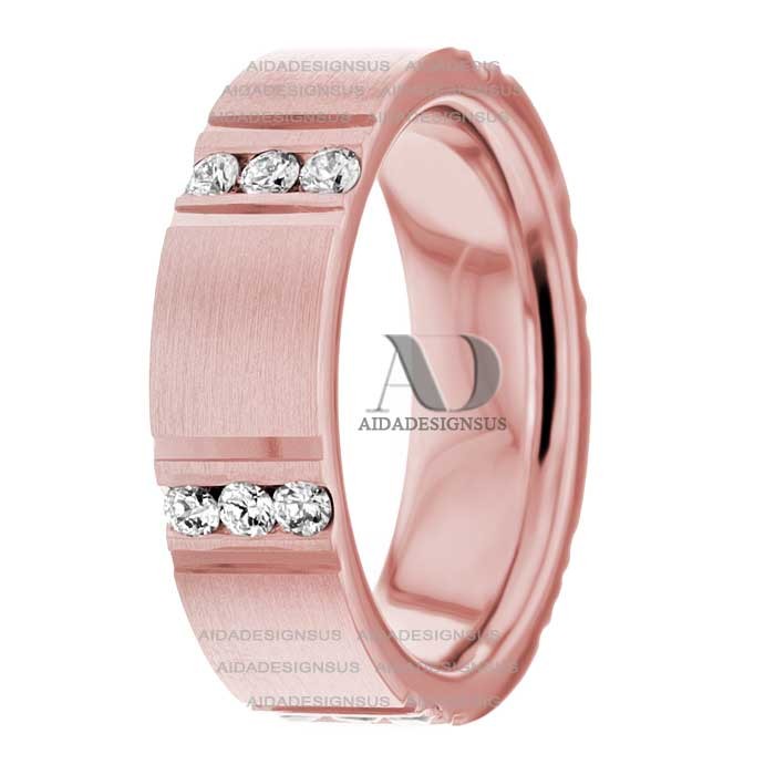 DW9AD025 Rose Gold Diamond Wedding Band