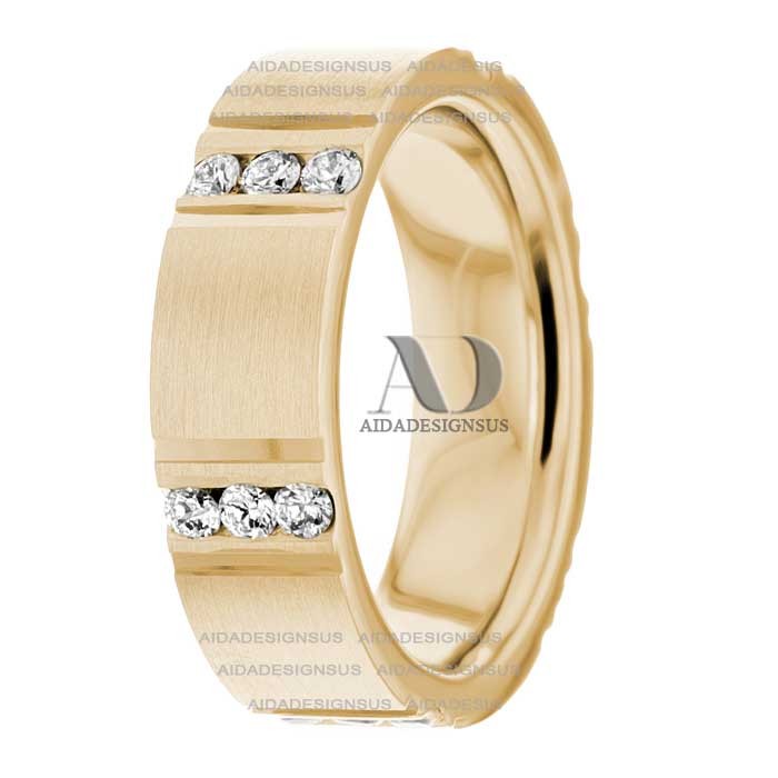 DW9AD025 Yellow Gold Diamond Wedding Bands
