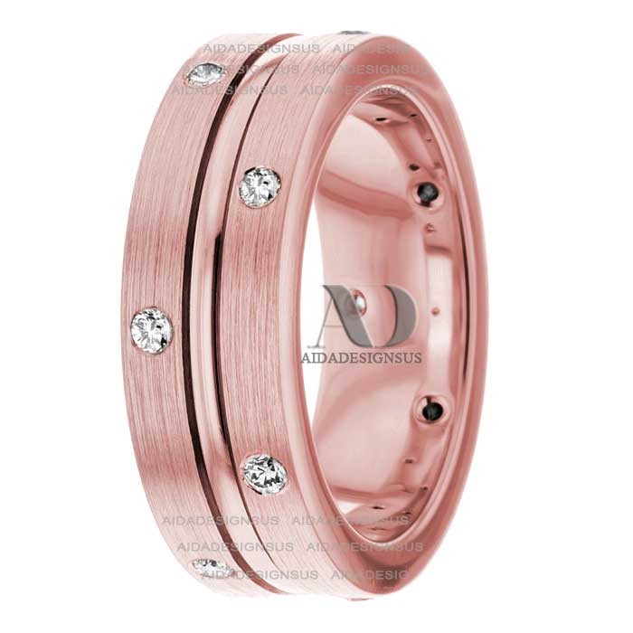 DW9AD030 Rose Gold Diamond Wedding Band
