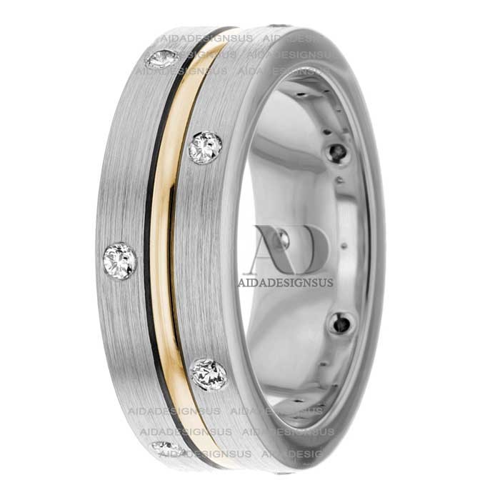 Two Tone Diamond Wedding Ring