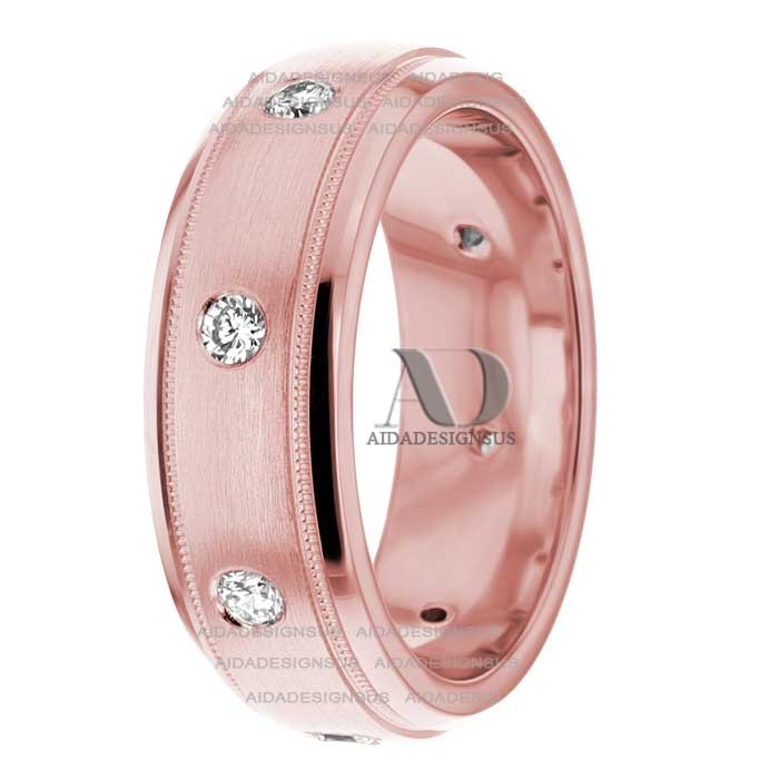DW9AD031 Rose Gold Diamond Wedding Band