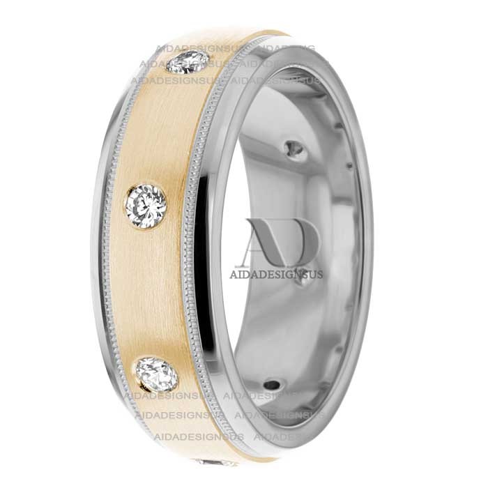 Two Tone Diamond Wedding Ring