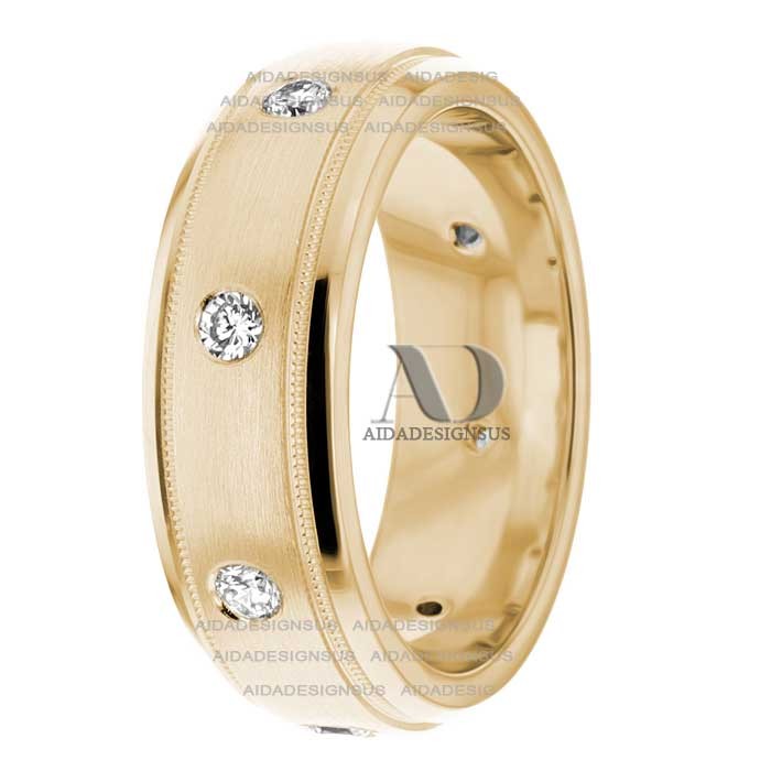 DW9AD031 Yellow Gold Diamond Wedding Bands