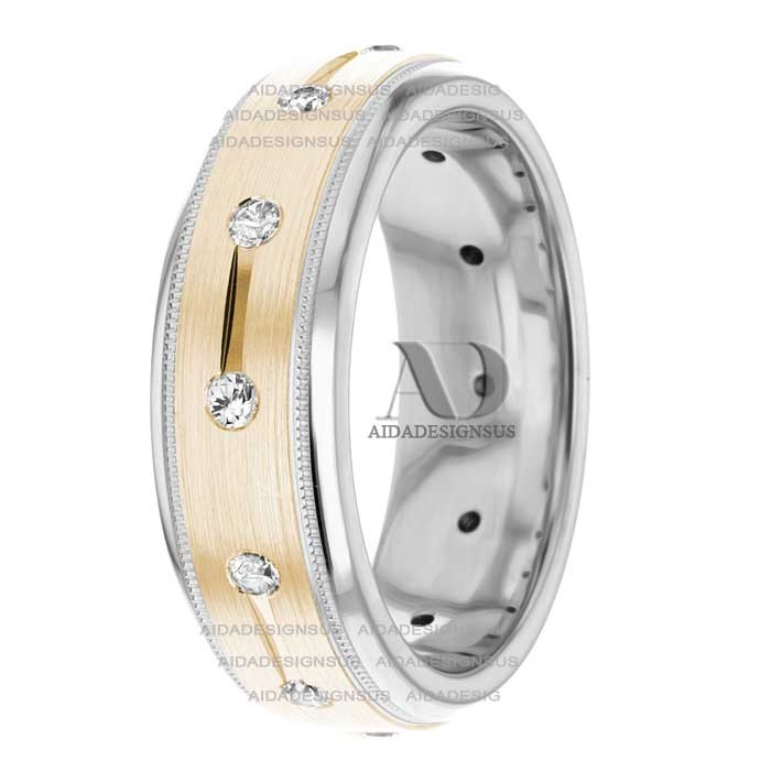 Two Tone Diamond Wedding Ring