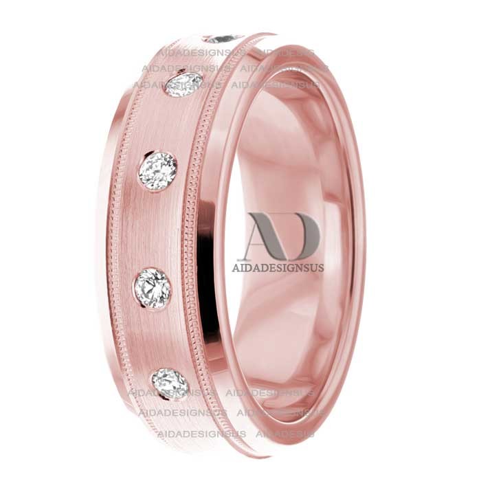 DW9AD045 Rose Gold Diamond Wedding Band