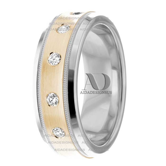 Two Tone Diamond Wedding Ring