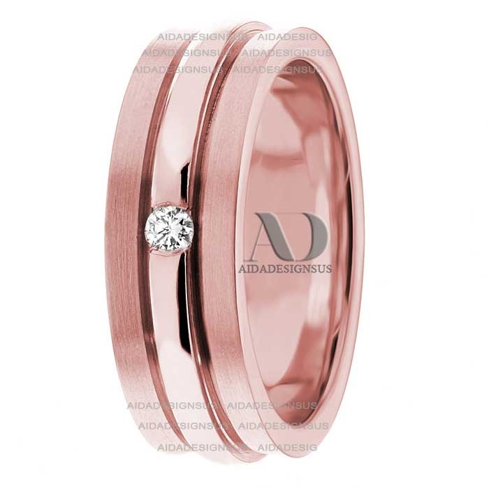 DW9AD046 Rose Gold Diamond Wedding Band