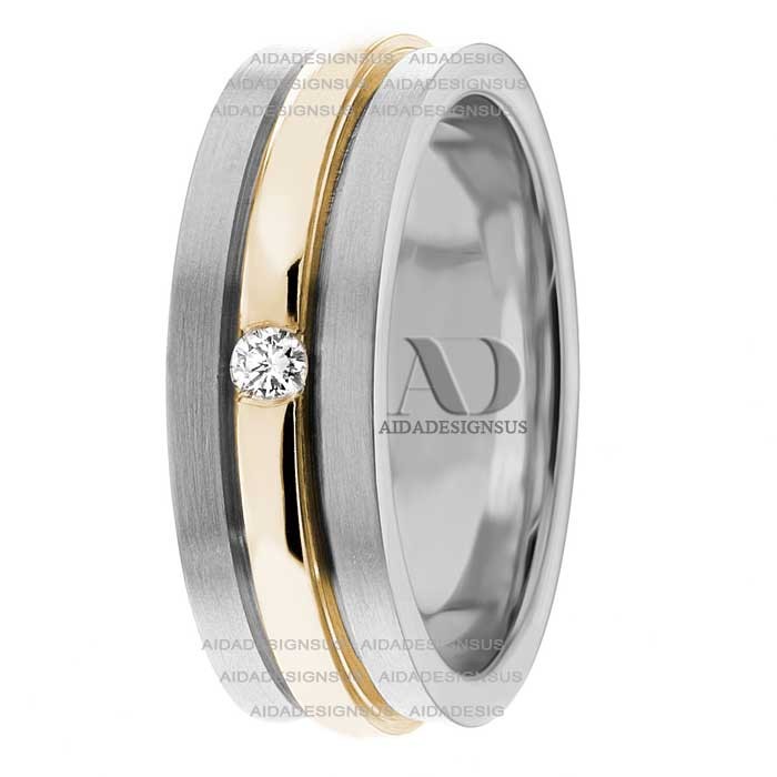 Two Tone Diamond Wedding Ring