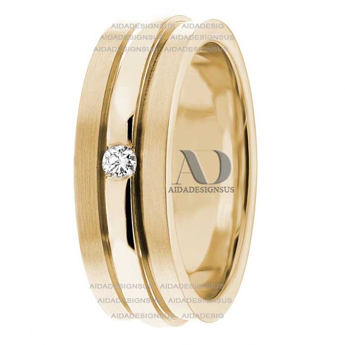 DW9AD046 Yellow Gold Diamond Wedding Bands
