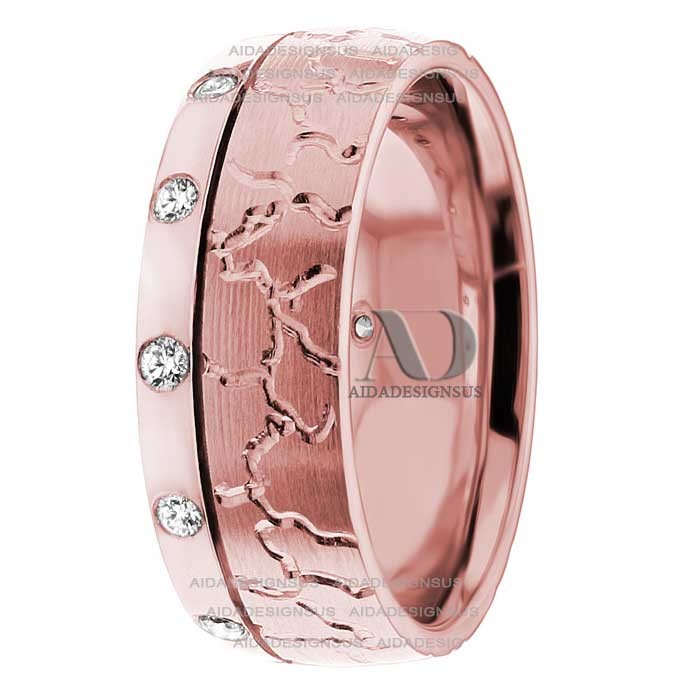 DW9AD047 Rose Gold Diamond Wedding Band