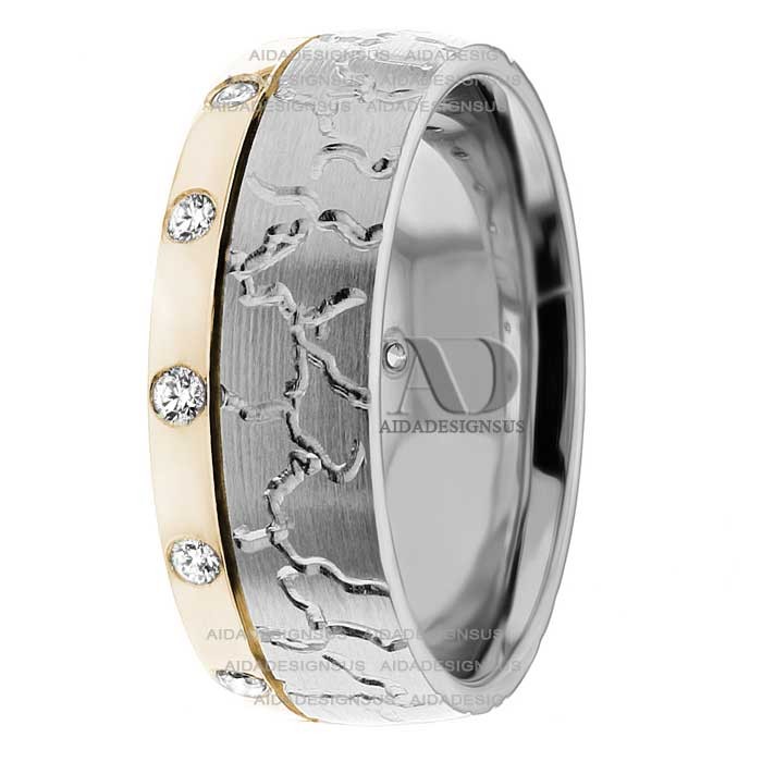 Two Tone Diamond Wedding Ring