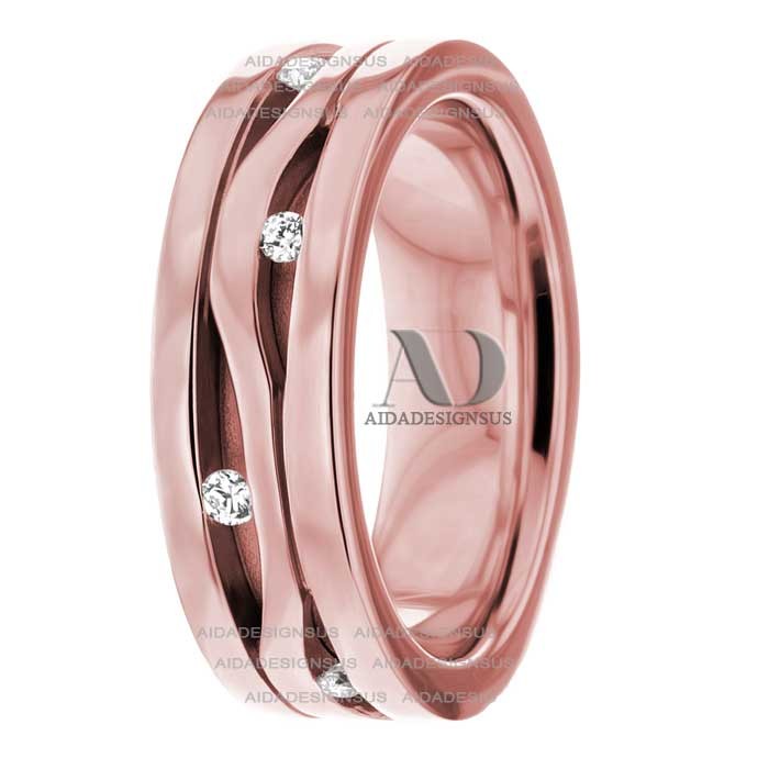 DW9AD052 Rose Gold Diamond Wedding Band